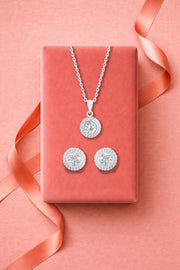 Classic Round Solitaire pendant set