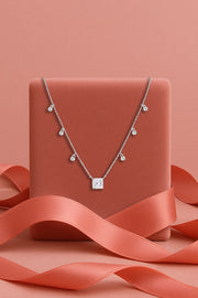 Square Solitaire Necklace