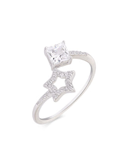 Solitaire Star Ring