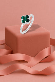 Silver Bloom Orbit Ring