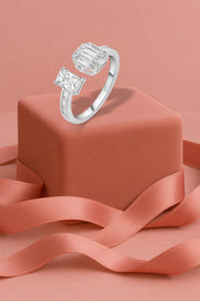 Solitaire Ivy Halo Ring
