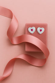 Ruby Heart Studs