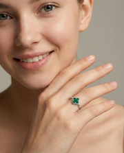 Silver Bloom Orbit Ring