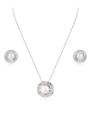 Pearl Enclosed Pendant Set