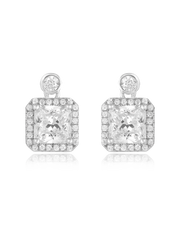 Square Encircled Solitaire Pendant Set