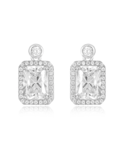 Rectangle Encircled Solitaire Pendant Set