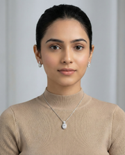 Oval Encircled Solitaire Pendant Set