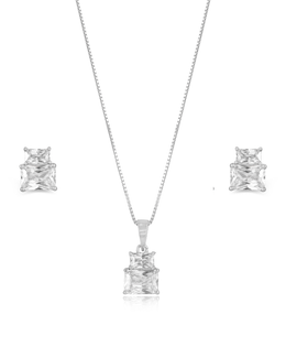 Recta Solitaire Pendant Set