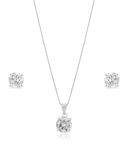 Round Solitaire Pendant set