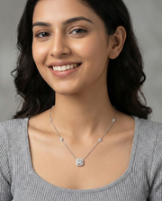 Halo Solitaire Necklace