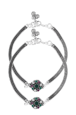 Oxidised Lune Anklet