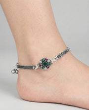 Oxidised Lune Anklet