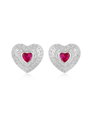 Ruby Heart Studs