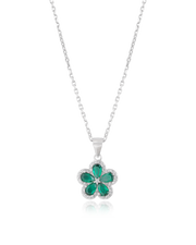 Emerald Green Floral pendant Set