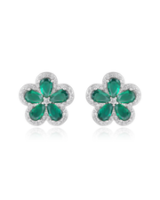 Emerald Green Floral pendant Set