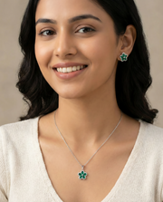 Emerald Green Floral pendant Set