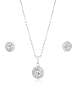 Classic Round Solitaire pendant set