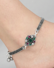 Oxidised Lune Anklet