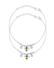 Koura Busy Bee Silver Anklet