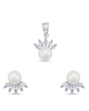 Koura Petal Pearl Pendant Set